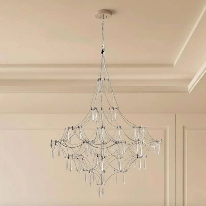 Serene Crystal Chandelier 66- Integrated Led Light 33W 300K 8580 Lumen 80X90-200Cm - Chrome