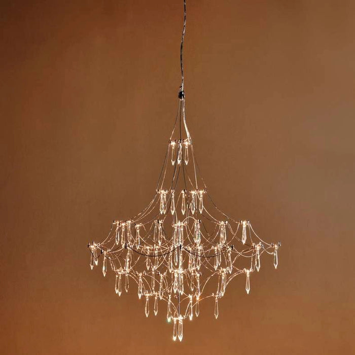Serene Crystal Chandelier 66- Integrated Led Light 33W 300K 8580 Lumen 80X90-200Cm - Chrome