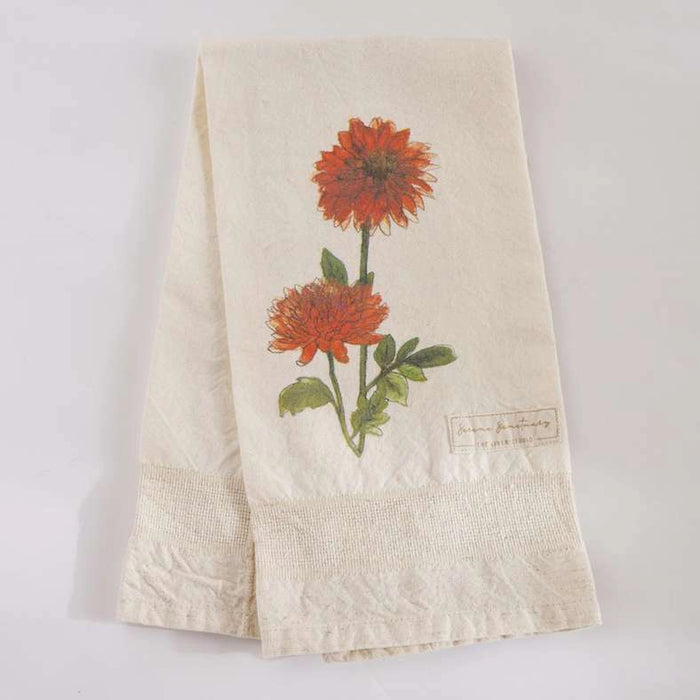 Serene Dahlia Printed Kitchen Towel 50X70Cm - Orange