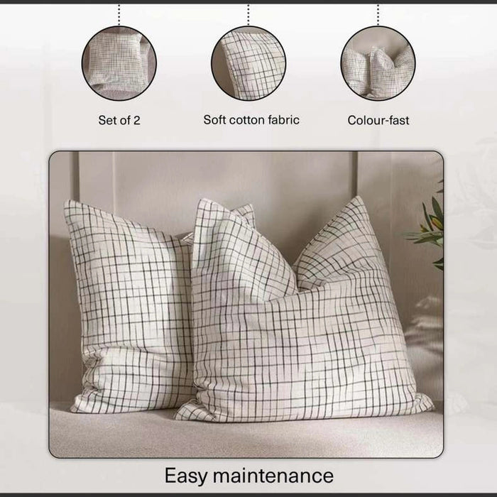 Serene Duotone 2 Piece Cushion Cover Set - Natural Pan Home