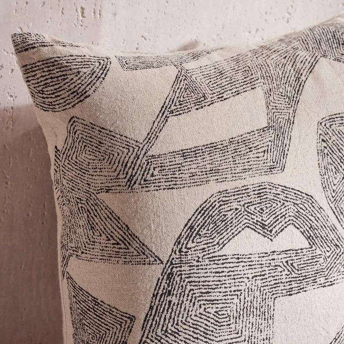 Serene Geo Down Alternative Filled Cushion 50X50Cm - Black