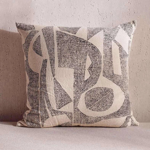 Serene Geo Down Alternative Filled Cushion 50X50Cm - Black PAN HOME