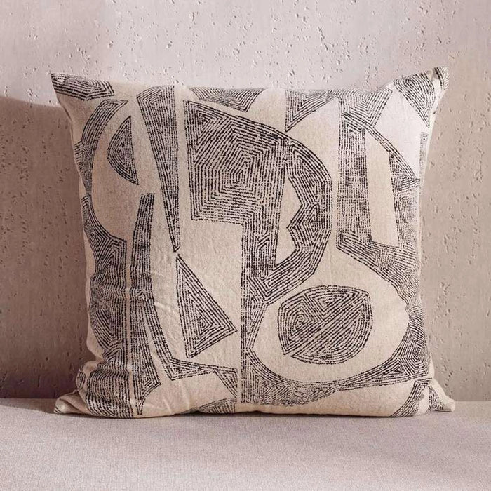 Serene Geo Down Alternative Filled Cushion 50X50Cm - Black