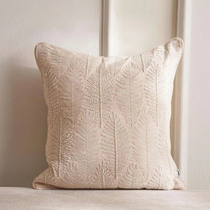 Serene Leaves Soft Downfeel Filled Cushion 50X50Cm -Beige
