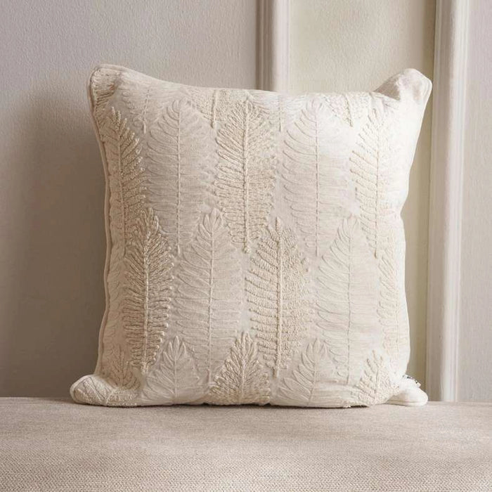 Serene Leaves Soft Downfeel Filled Cushion 50X50Cm -Off White