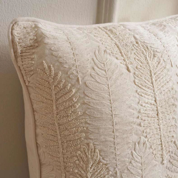 Serene Leaves Soft Downfeel Filled Cushion 50X50Cm -Off White