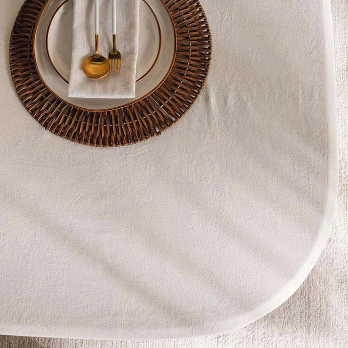 Serene Leno Window Pane Table Cover 150X250Cm - Linen