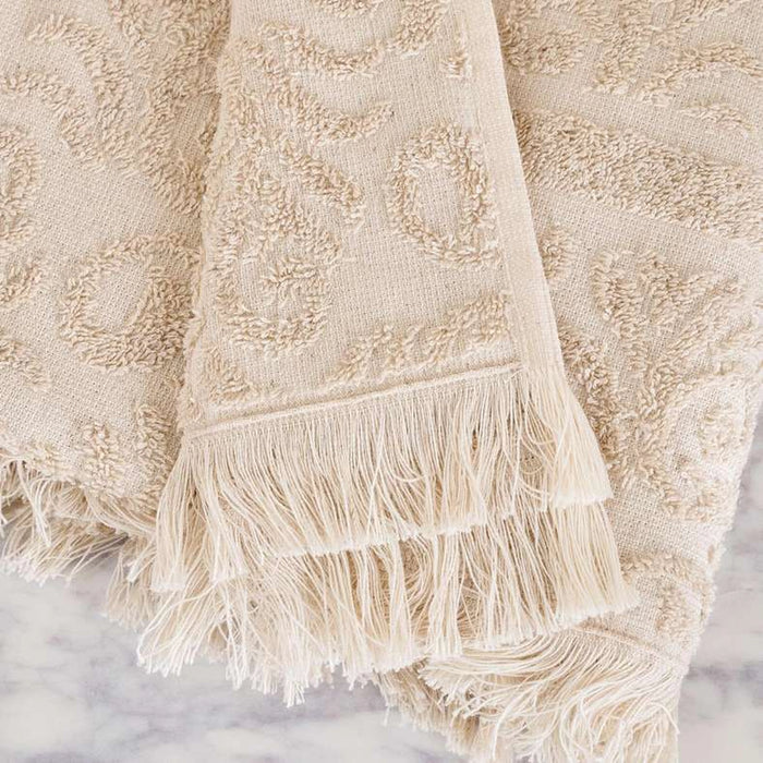 Serene Linen Jacquard Bath Towel 70X140 Cm-Linen