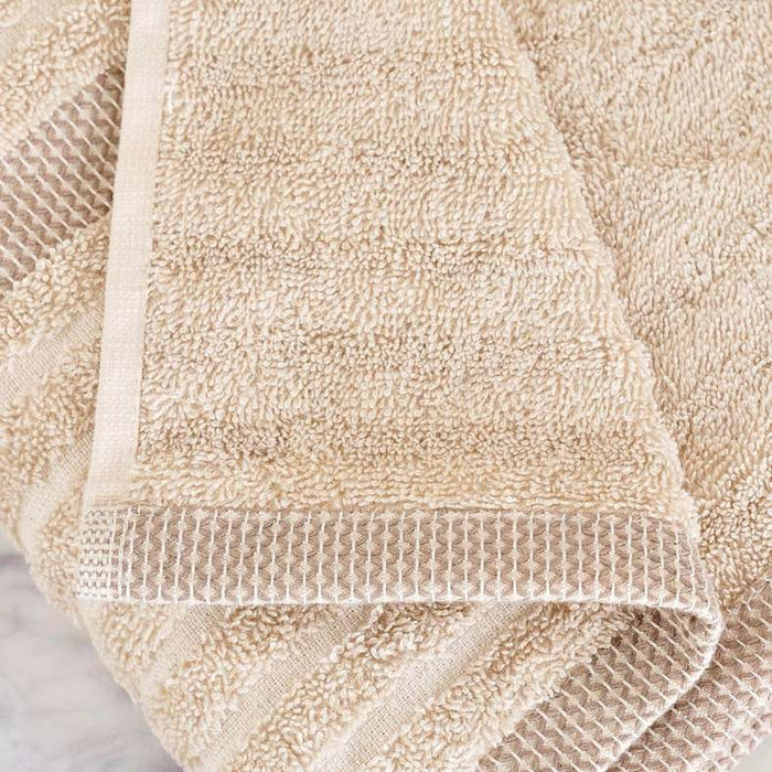 Serene Linen Stripe Terry Bath Towel 70X140 Cm-Linen