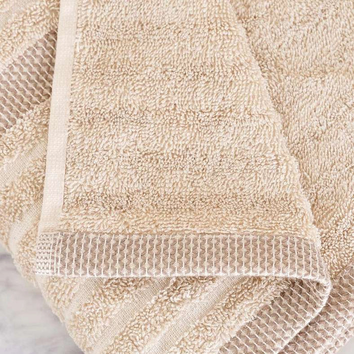 Serene Linen Stripe Terry Face Towel 30X50 Cm - Linen