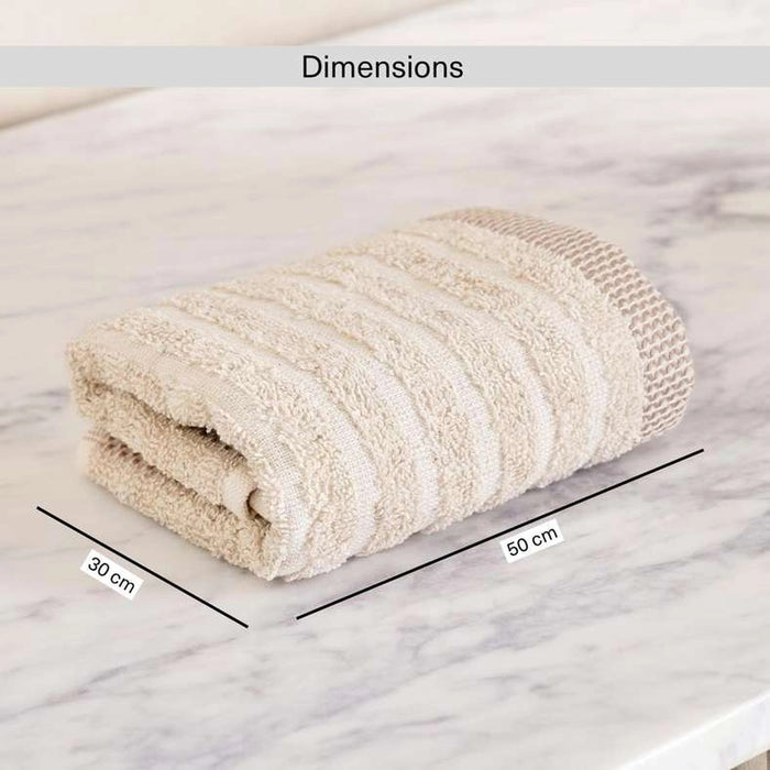 Serene Linen Stripe Terry Face Towel 30X50 Cm - Linen