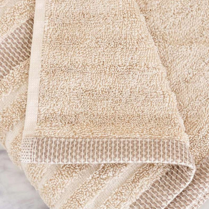 Serene Linen Stripe Terry Hand Towel 50X90 Cm - Linen