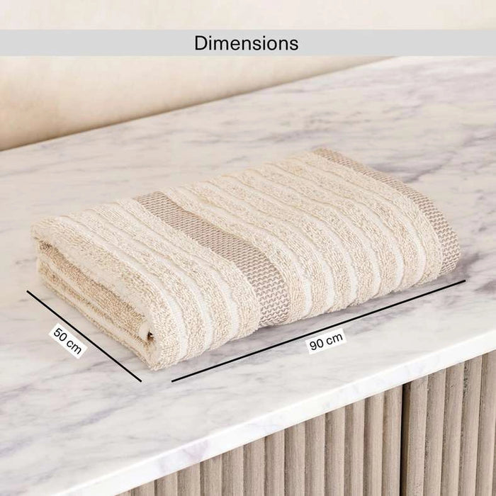 Serene Linen Stripe Terry Hand Towel 50X90 Cm - Linen