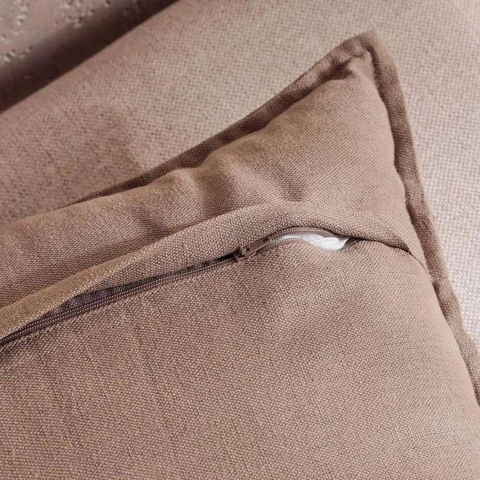 Serene Meadow Muse Hand Embroidered Down Alternative Filled Cushion 50X50Cm - Brown