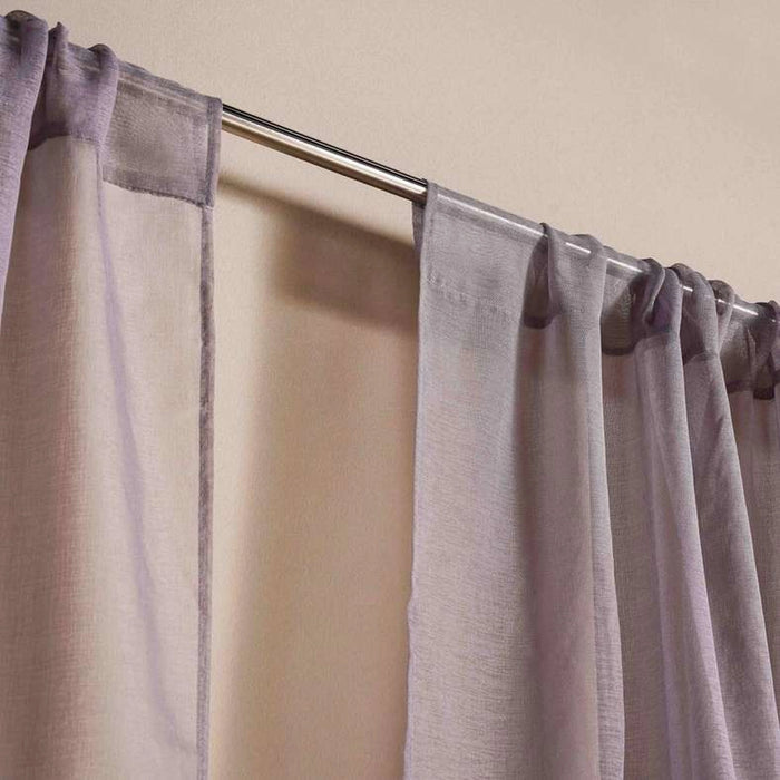 Serene Slub Rod Pocket Sheer Curtain Pair 135X240 Cm - Grey