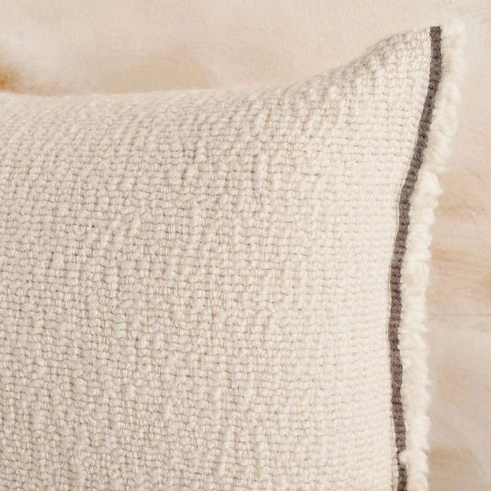 Serene Wool Soft Fringed Filled Cushion 40X60Cm - Ivory