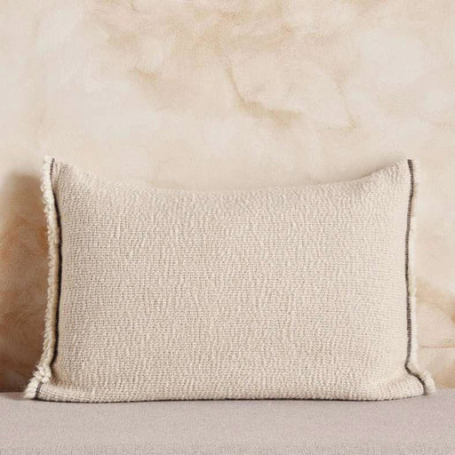 Serene Wool Soft Fringed Filled Cushion 40X60Cm - Ivory PAN HOME