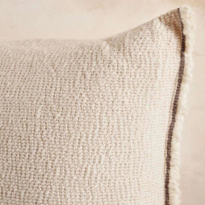 Serene Wool Soft Fringed Filled Cushion 50X50Cm - Ivory