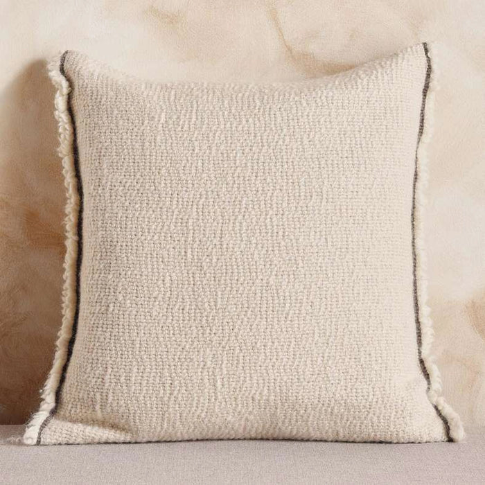 Serene Wool Soft Fringed Filled Cushion 50X50Cm - Ivory