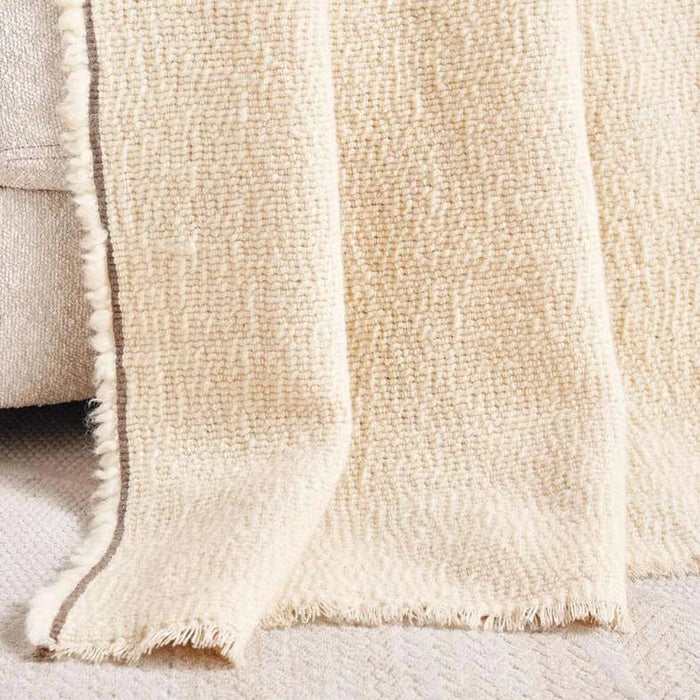Serene Wool Soft Fringed Throw 125X150Cm - Ivory