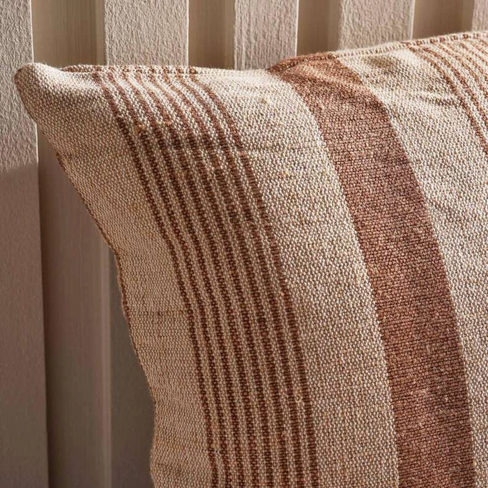 Serene Woven Stripe Filled Cushion 40X60Cm - Rust