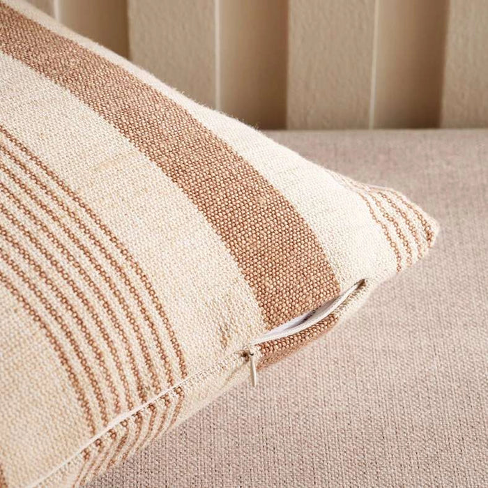 Serene Woven Stripe Filled Cushion 40X60Cm - Rust