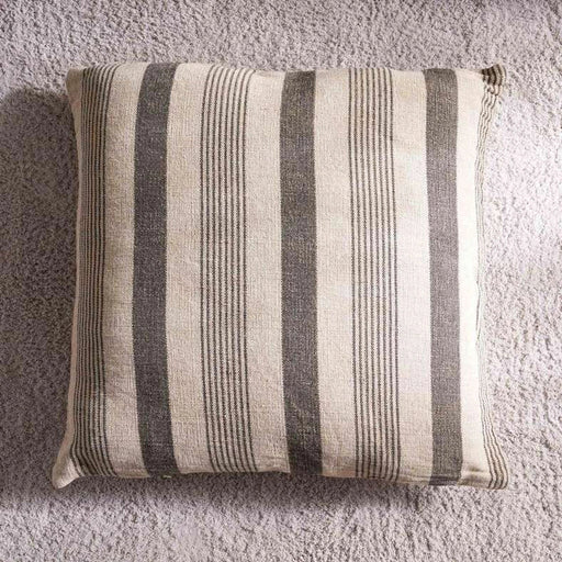 Serene Woven Stripe Filled Cushion 60X60Cm - Antracite PAN HOME