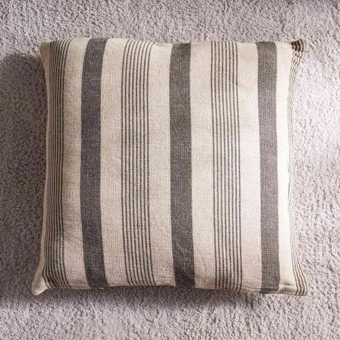Serene Woven Stripe Filled Cushion 60X60Cm - Antracite