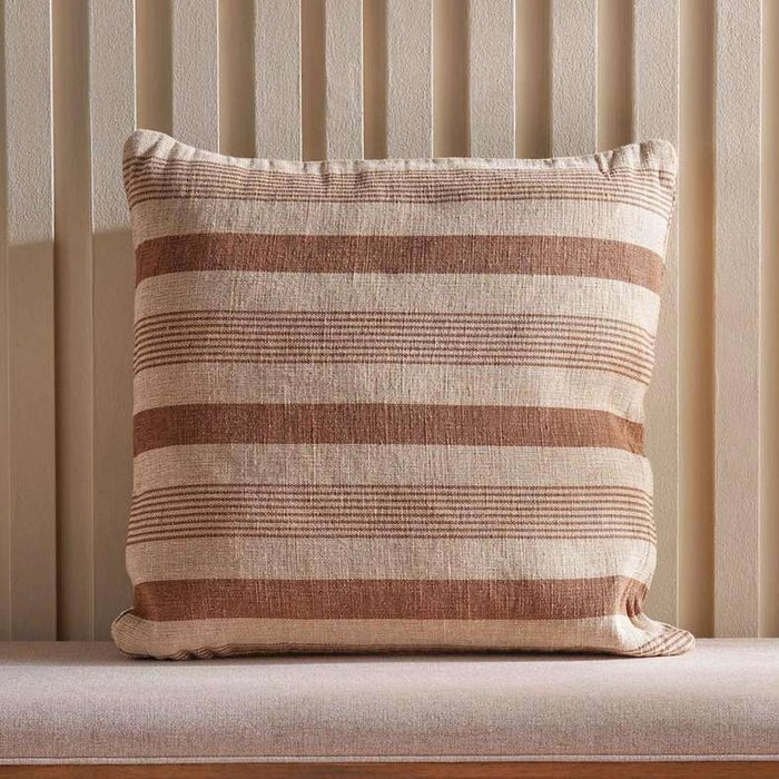Serene Woven Stripe Filled Cushion 60X60Cm - Rust