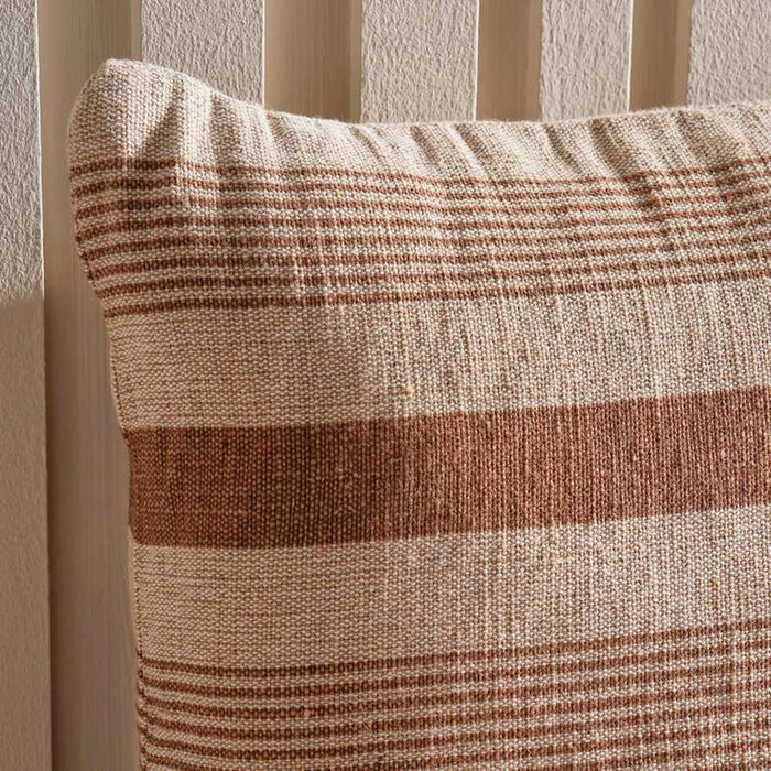 Serene Woven Stripe Filled Cushion 60X60Cm - Rust