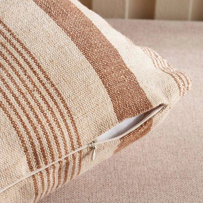Serene Woven Stripe Filled Cushion 60X60Cm - Rust