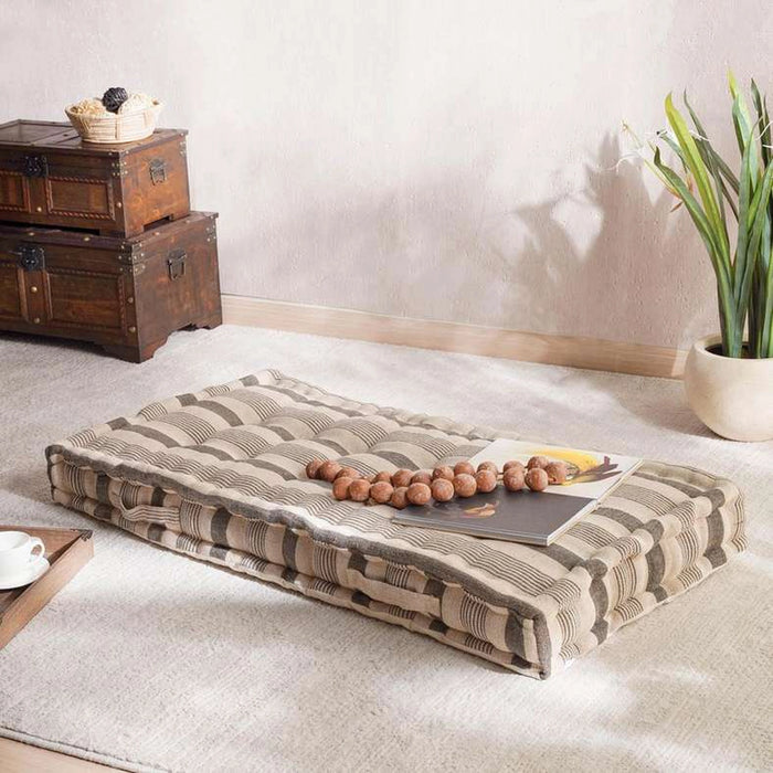 Serene Woven Stripe Pallet Cushion 60X120X12Cm - Anthracite