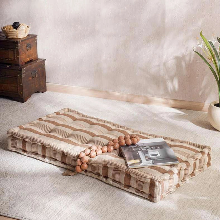 Serene Woven Stripe Pallet Cushion 60X120X12Cm - Rust