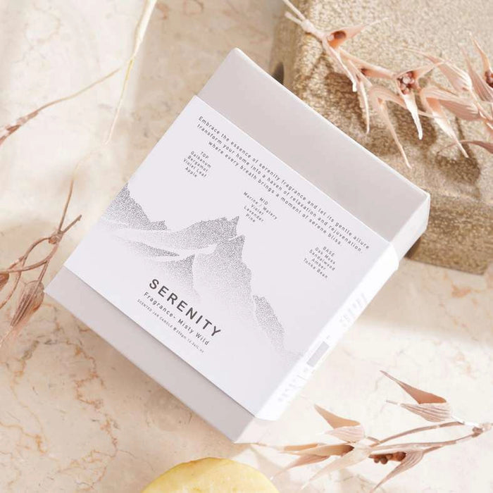 Serenity Misty Wild Scented Jar Candle 350Gm - White - 55Hrs
