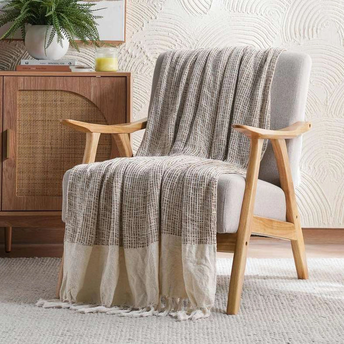 Serra Handwoven Cotton Throw 130X170Cm - Natural