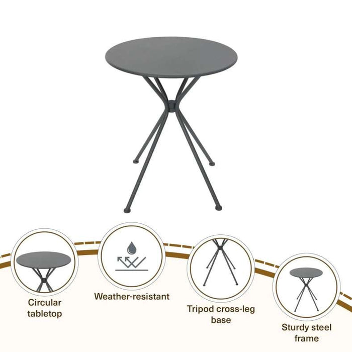 Serrine Outdoor Round Table - Grey