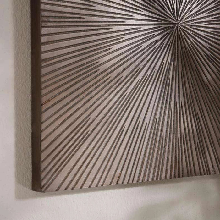 Setia Starburst Design Wood Wall Art - Silver Pan Home