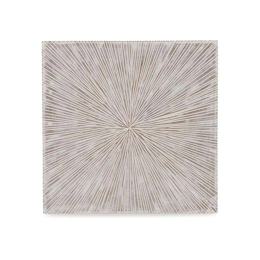 Setia Starburst Design Wood Wall Art - White Wash Pan Home
