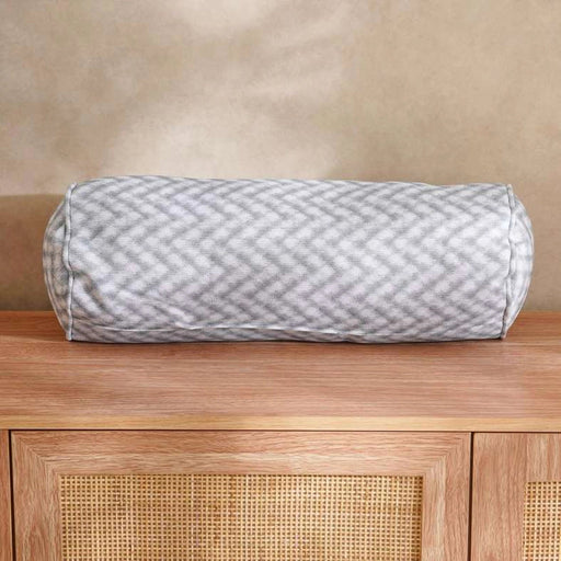 Shadow Line Printed Water Repellant Outdoor Filled Bolster 50X18Cm - Grey PAN HOME