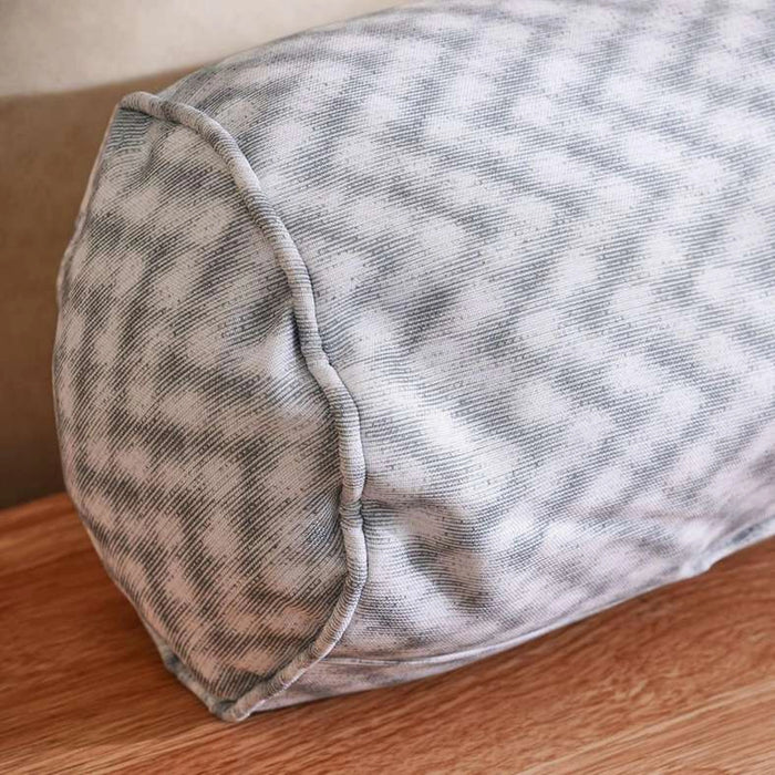 Shadow Line Printed Water Repellant Outdoor Filled Bolster 50X18Cm - Grey