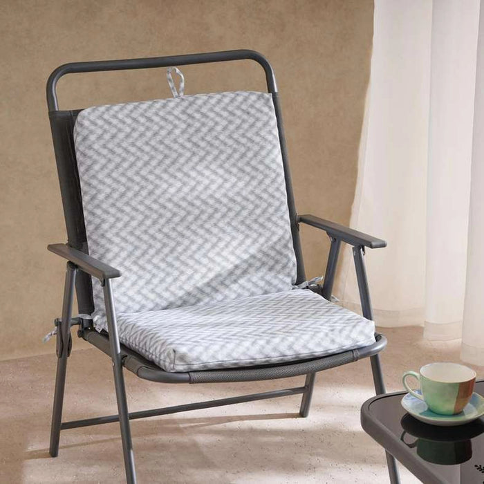 Shadow Line Printed Water Repellant Outdoor Filled Chair Cushion 45X90X5Cm - Grey