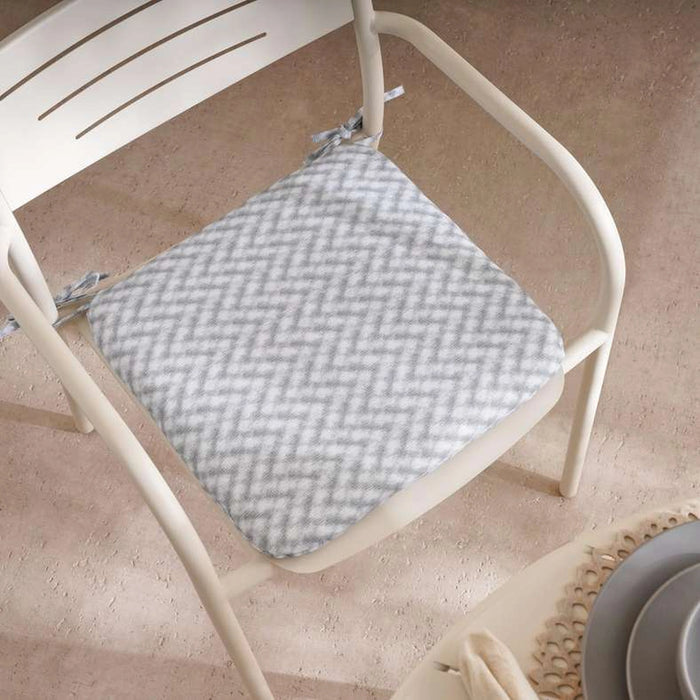 Shadow Line Printed Water Repellant Outdoor Filled Chair Pad 40X40X5Cm - Grey