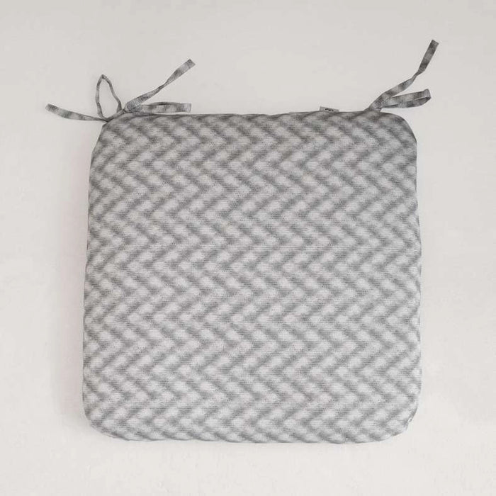 Shadow Line Printed Water Repellant Outdoor Filled Chair Pad 40X40X5Cm - Grey
