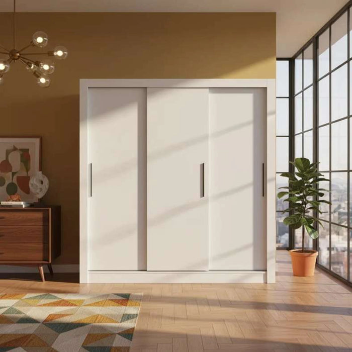 Shalet Sliding Door Wardrobe - White