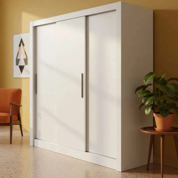 Shalet Sliding Door Wardrobe - White