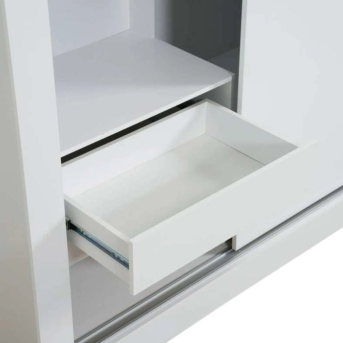 Shalet Sliding Door Wardrobe - White
