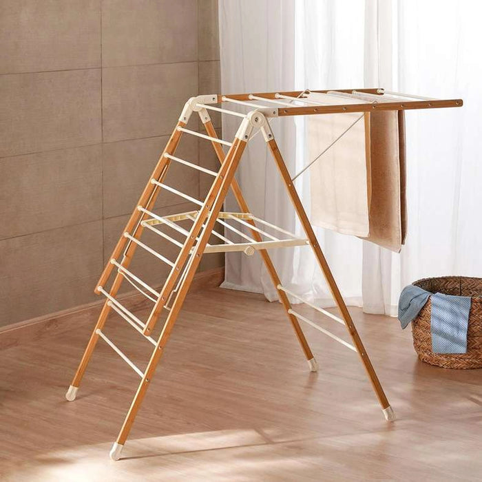 Shane Foldable Bamboo Cloth Dryer With 17M Drying Space 137X57X95Cm - Natural