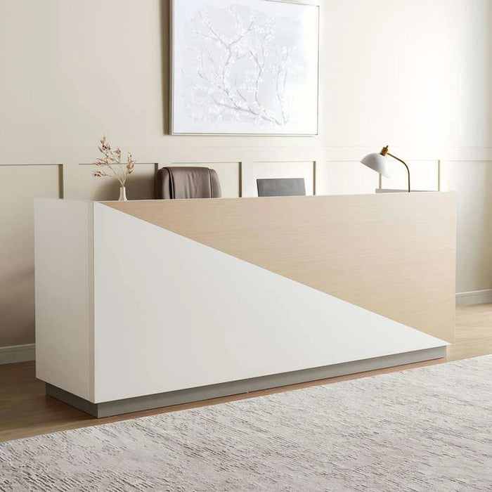 Shanil Office Reception Table Melamine - Beige & White