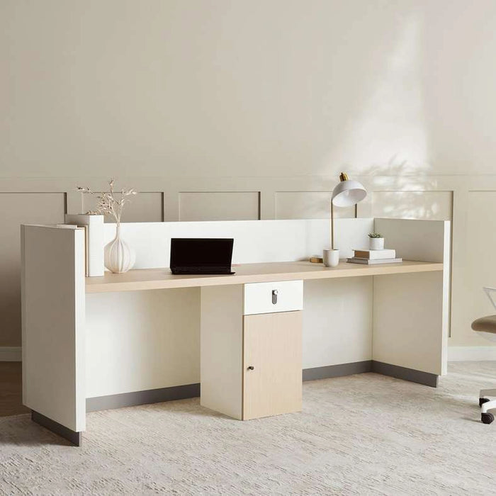 Shanil Office Reception Table Melamine - Beige & White