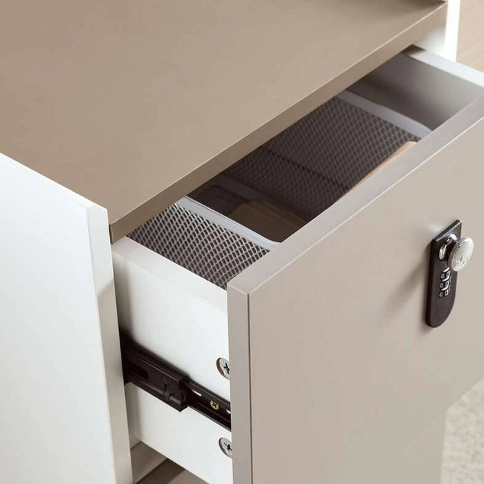 Shanil Office Work Station For 2 Person Melamine - Beige & White